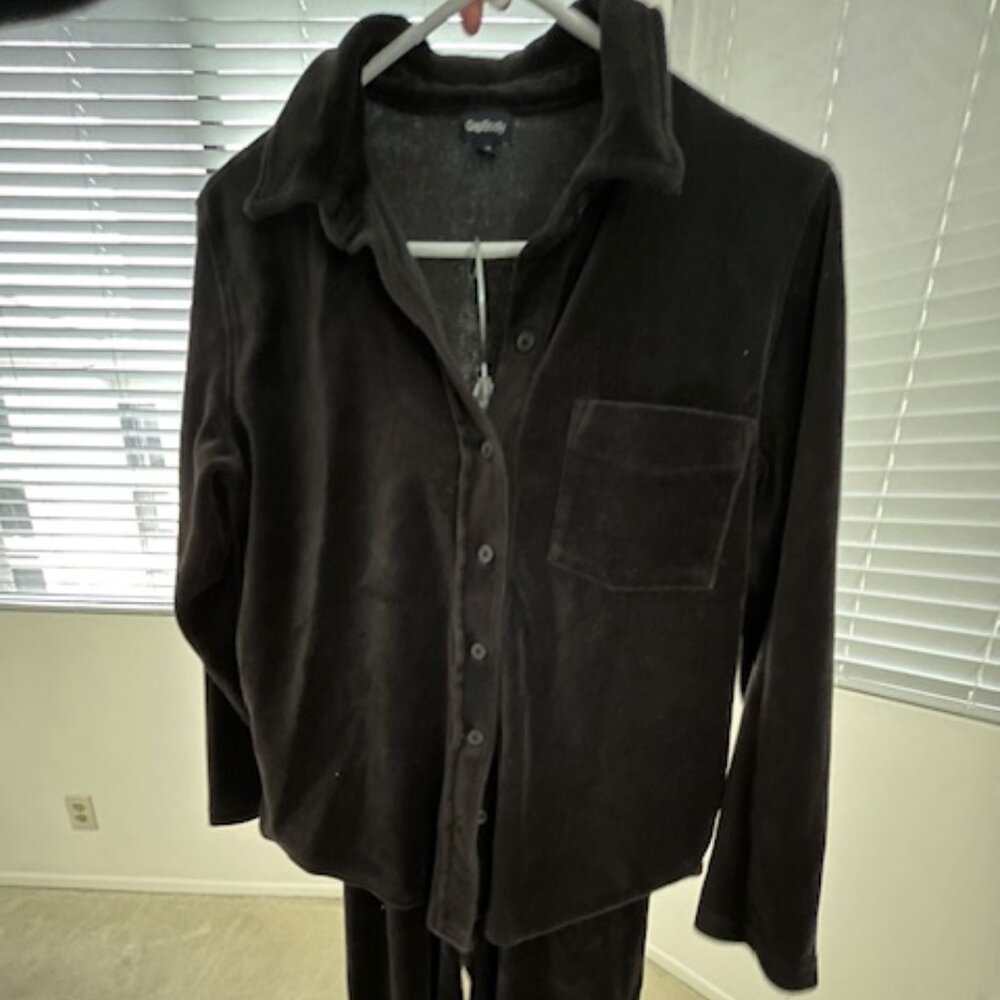 Gapbody black velour track/sweat set